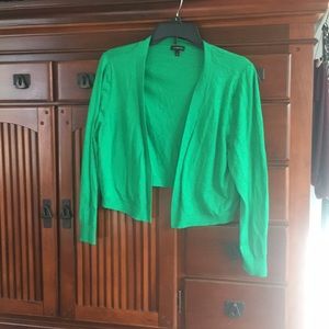 Talbots Kelly green short cardigan
